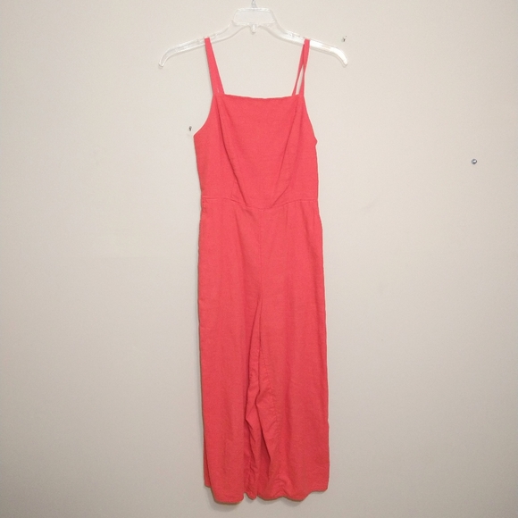🌹Old Navy Linen Blend Orange Jumpsuit XS - Picture 1 of 5